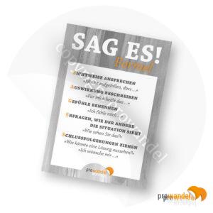 „Sag es“ Formel – Postkarte